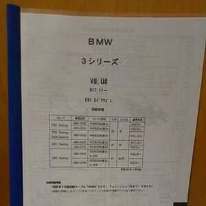 【パーツガイド】BMW ３シリーズ　(Ｖ＃、Ｕ＃)　Ｈ17.11～　E91　5ドアワゴン　２０１7年版
