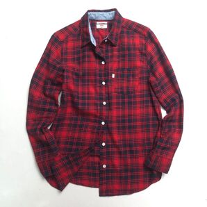 リーバイス LEVI’S チェック柄 長袖シャツ トップス 羽織 赤 XS メンズ ユニセックス 通年 コットン