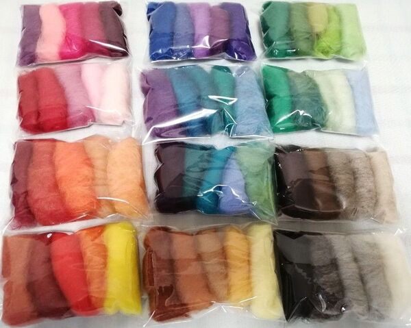 羊毛フェルト60色のセット