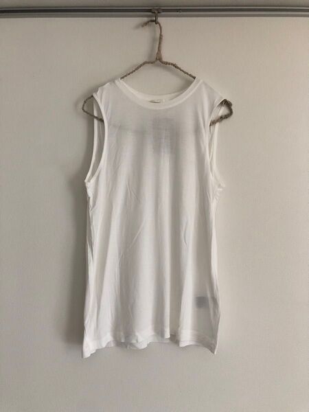 新品未使用!H&M エイチアンドエム★ノースリーブカットソー チュニック丈★サイズS 白 ホワイト