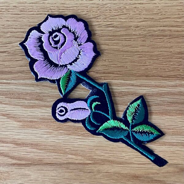 薔薇 アイロンワッペン バラ 刺繍 ワッペン アップリケ