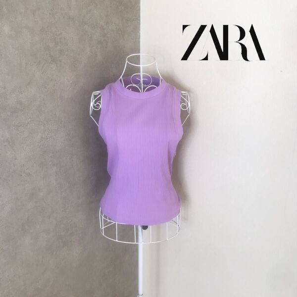 ザラ 1度着用 カットソー トップス ノースリーブ Tシャツ タンクトップ