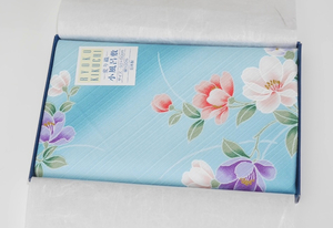 新品 日本製 RYOKO KIKUCHI リョウコ キクチ 風呂敷 50x50cm 変り織ふろしき着物ハンカチANYA水色スカーフ花柄ライトブルー綿フローラル柄