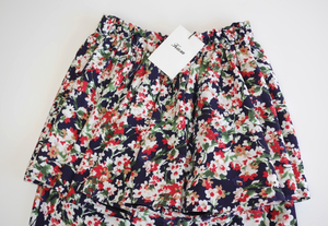  new goods 35,700 jpy made in Japan KAON knee height flared skirt free size M waist 60~84 stretch cm floral S floral print FOXY Mini pcs shape 36 black 38 white gya The -