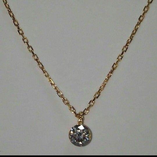agete K18 0.2ct ダイヤモンド ネックレス