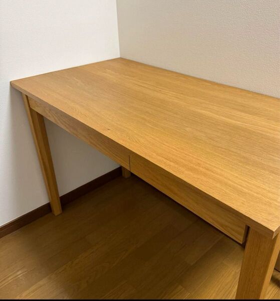 無印良品 オーク材 デスクのみ 勉強机 引き出し付き 無垢 天然木 ナチュラル 北欧スタイル