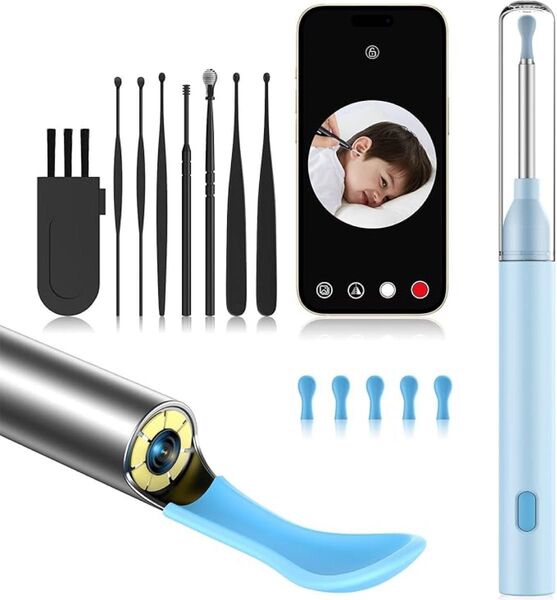 耳かきカメラ 耳掻き 耳掃除 極細レンズ 左右反転機能 イヤースプーン 防水 耳かき 耳のケア Wi-Fi接続