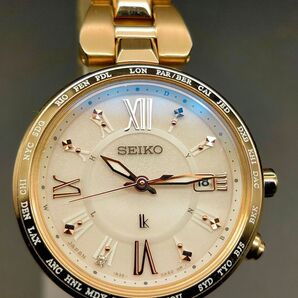 セイコー ルキア SSQV058 レディーダイヤ ラッキーパスポート 電波ソーラー レディース チタン 1B35-0AF0