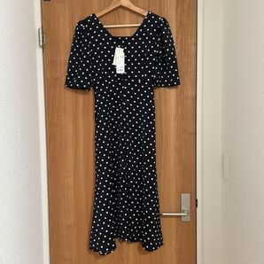 ZOZOTOWN購入 ドット柄ワンピース M ブラック 新品未使用タグ付き