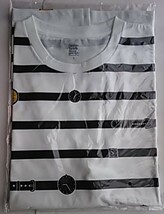 Design　Tshirt　Store　graniph　グラニフ　Ｔシャツ　メンズ　Ｌサイズ　白地　時計柄ボーダー　未着用個人保管品（送料込）_画像1