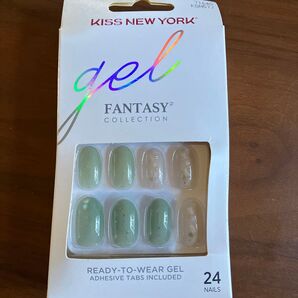 KISS NEW YORK つけ爪 FANTASY ジェルネイル グリーン系 24枚