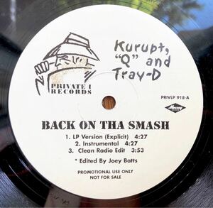 レア ラスト 1999 Kurupt / Back On tha Smash b/w Daz Dillinger / Here We Go Now 正規なし US 12 Tha Dogg Pound ウェッサイ 絶版