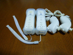 RSJN095【送料無料】Wii リモコン ジャケット ストラップ ヌンチャク 2個セット ホワイト 白(動作良好 クリーニング済)白
