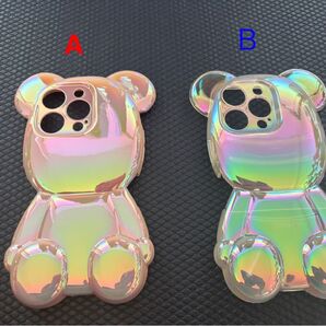 iPhone 14 Pro スマホケース くま柄 片面 iPhone ソフトTPU キラキラ おしゃれ A又はBをコメントで選択