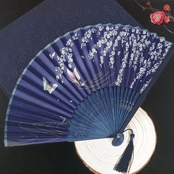 扇子 和風扇子 着物 工芸品 蝶々 お祭り 絹 和小物 浴衣 紫色 花 新品 メンズ レディース 小物 うちわ 風 扇 送料無料