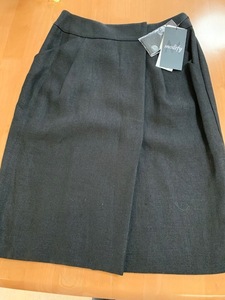 新品タグ付き！modify モディファイ　麻　ブラック　ラップスカート　定価27000円