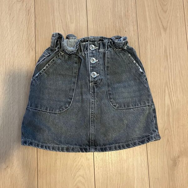 ZARA KIDS ブラックデニム ダークグレー デニムスカート 122cm 110 120 女の子 キッズ