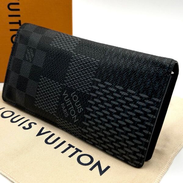 【限定!】LOUIS VUITTON ルイヴィトン 長財布 ポルトフォイユ ブラザ ダミエ グラフィット 3D メンズ ビジネス