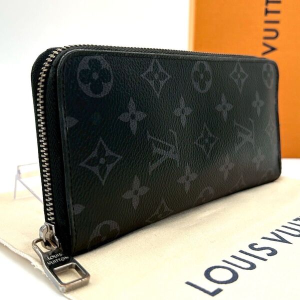 LOUIS VUITTON ルイヴィトン 長財布 ジッピーウォレット ヴェルティカル モノグラム エクリプス メンズ ブラック