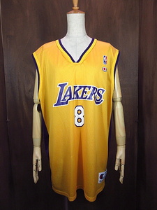 ビンテージ●Champion NBA LAKERS Kobe Bryantユニフォームタンクトップ44●200818n1-m-tktp レイカーズコービーブライアントバスケ