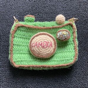 カメラ型ポーチ 小物入れ カメラケース デジカメ 毛糸 ニット