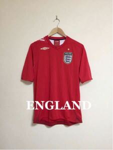 UMBLO ENGLAND アンブロ サッカー イングランド代表 2006-2008 アウェイ ユニフォーム レッド サイズL 半袖 トップス