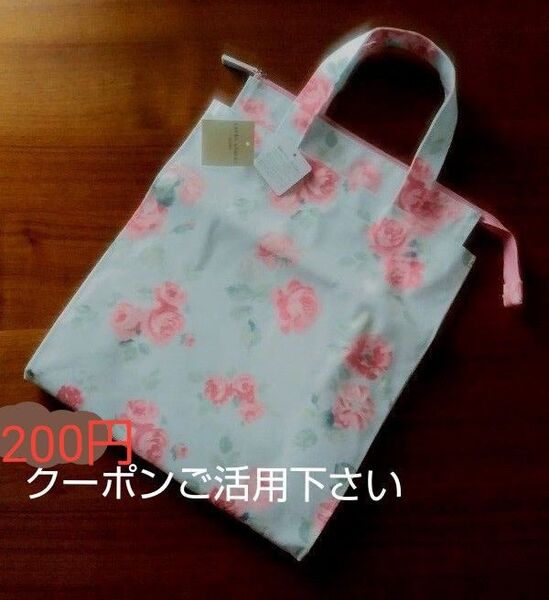 新品 ローラアシュレイ LAURA ASHLEY スクエアトートバッグ M バラ柄 アルバティーン