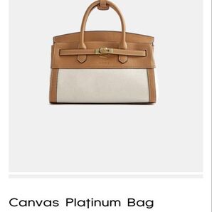 MODA MIND Canvas Platinum Bag キャンバス レザー ハンドバッグ イタリア製(本革)