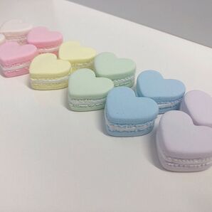 フェイクスイーツ 粘土 マカロン ハート パステルカラー 飾り おままごと ハートマカロン