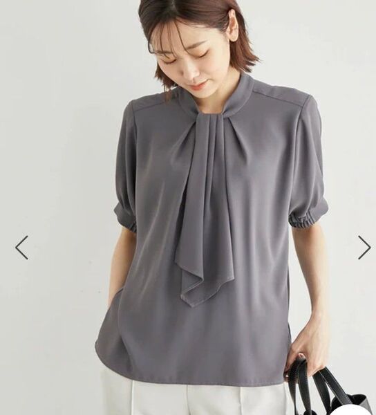 ロペピクニック ボウタイブラウス 半袖 M チャコール 2way