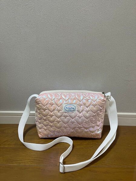 ハンドメイド ショルダーバッグ 中 キルティング ハート