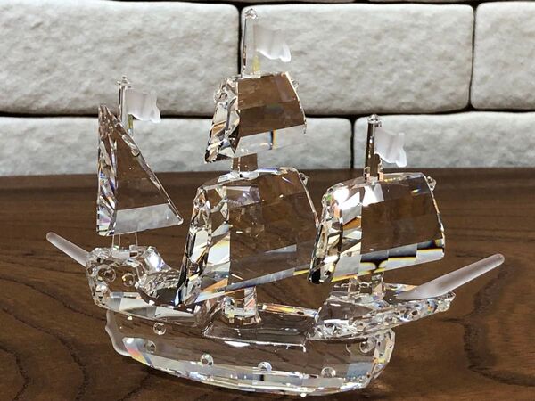 SWAROVSKI スワロフスキー クリスタルガラス 帆船 置物 インテリア