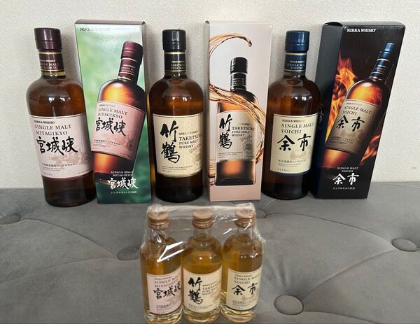 ニッカウヰスキー 余市 竹鶴 宮城峡 飲み比べセット(700ml 箱付き&50ml)