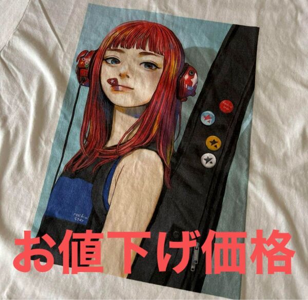 お値下げ価格。入手困難品 ロッキンスター ざしきわらし 描き下ろし Tシャツ 半袖 Lサイズ 白