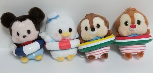 うるぽちゃちゃんSUMMER ぬいぐるみ4点セット ミッキー ドナルド チップ&デール ディズニーストア