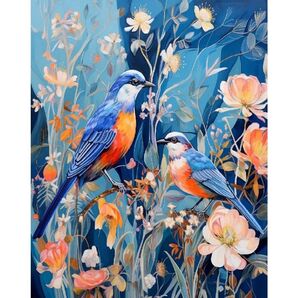 【No.189】ダイヤモンドアート☆スターターキット☆鳥×フラワー☆飾れるインテリア趣味DIY1