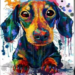 【No.171】ダイヤモンドアート☆スターターキット☆ダックスフンド×ペイント☆飾れるインテリア趣味DIY1