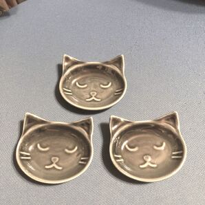 猫柄 小皿 三枚セット 直径約8センチ