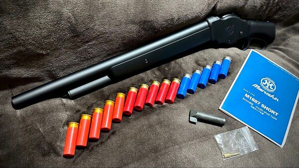 マルシン M1887 ショート 6mmBB マットブラック ヘビーウエイト HW マルチショットガスガン 予備カート10発付き