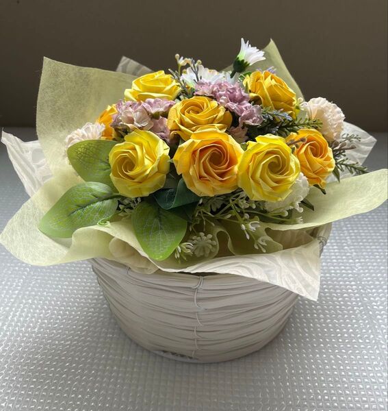 折り紙・五角薔薇タントミニ薔薇・造花アレンジフラワー