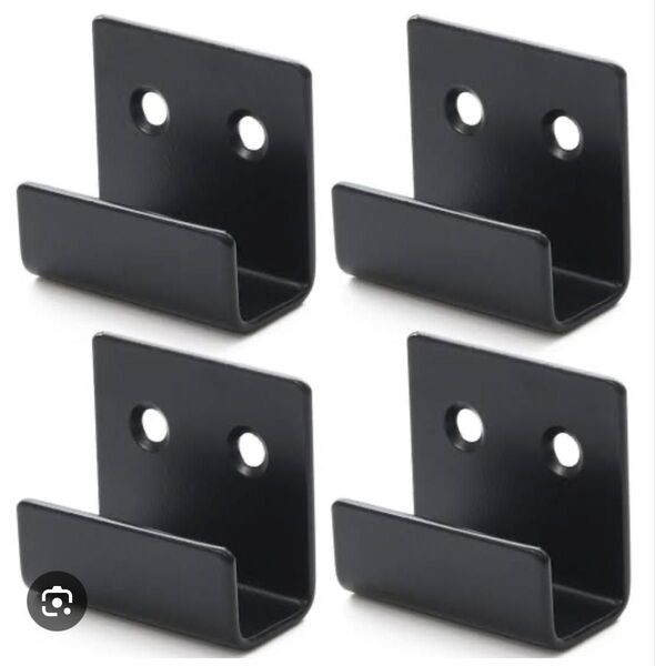 【金物】コの字 金具 フック 受け×4個【黒】
