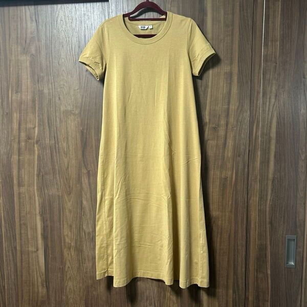 ユニクロ Tシャツワンピース マスタードイエロー M