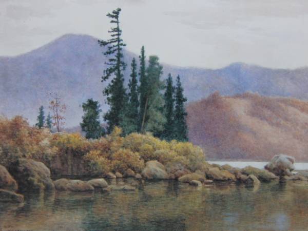 Tojirō Oshita, Automne au lac Hibara, peintures de livres d'art rares, Neuf avec cadre, Bonne condition, kan, peinture, peinture à l'huile, Nature, Peinture de paysage