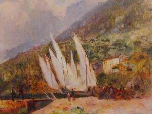 Art Auction LEBOURG, BARQUES DEVANT, 海外版超希少レゾネ, 新品額装付, 送料無料, 状態良好, y321, 絵画, 油彩, 自然, 風景画