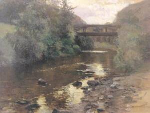 Art hand Auction Marie Egner, Forest stream with bridge, Rare art book, Newly framed, free shipping, gao, Painting, Oil painting, Nature, Landscape painting