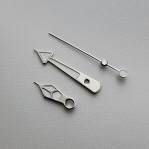 NH35 NH36 ムーブメント 等用 針 セット GSスポーツ センター埋め 社外 部品 セイコー パーツ シルバー 白 緑夜光