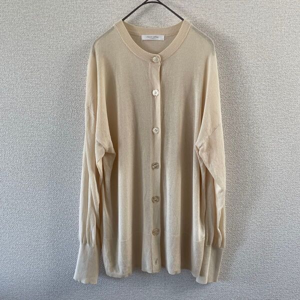 chocol raffine robe Uネックシアーカーディガン 長袖