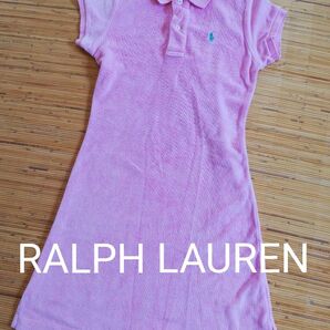 ☆評価1000記念セール☆値下げ☆Ralph Lauren ラルフローレン タオル地 ポロシャツワンピース ピンク 半袖 140