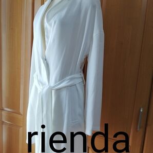 ☆評価1000記念☆リエンダ rienda 白 ホワイト 無地 オーバーコート サマーコート ロング フリーサイズ 新品未使用