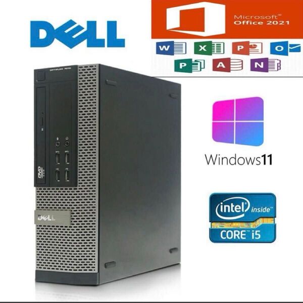 高性能 DELL PC2021Office/Core i 5 - 第三世代/16GB/SSD256GB+500GB/Wi-Fi 6